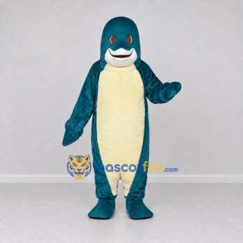 Custom Teal and Cream Dolphin Character Mascot Costume Adult Full Body Suit for Ocean Events Custom Teal and Cream Dolphin Character Mascot Costume Adult Full Body Suit for Ocean Events