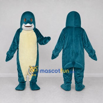 Custom Teal and Cream Dolphin Character Mascot Costume Adult Full Body Suit for Ocean Events
