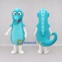 Custom Teal and White Seahorse Character Mascot Costume Adult Full Body Suit for Ocean Events