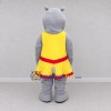 Custom Gray and Yellow Hippo Character in a Dress Mascot Costume Adult Full Body Suit for School Events Custom Gray and Yellow Hippo Character in a Dress Mascot Costume Adult Full Body Suit for School Events