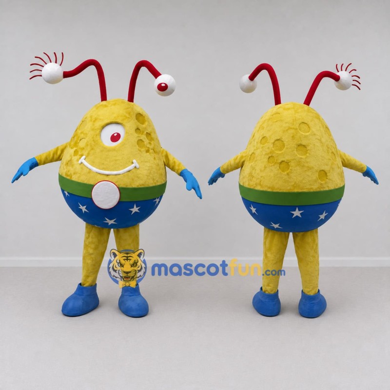 Custom Yellow and Blue Eyestalk Alien Character Mascot Costume Adult Full Body Suit for Theme Parties Custom Yellow and Blue Eyestalk Alien Character Mascot Costume Adult Full Body Suit for Theme Parties