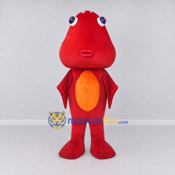 Custom Red and Orange Fish Character Mascot Costume Adult Full Body Suit for Ocean Events