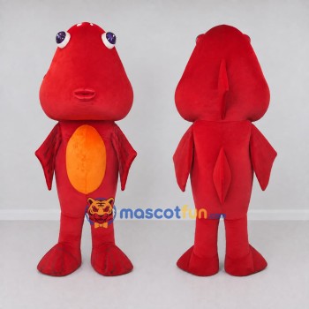 Custom Red and Orange Fish Character Mascot Costume Adult Full Body Suit for Ocean Events