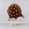 Custom Brown and Orange Spotted Flatfish Character Mascot Costume Adult Full Body Suit for Ocean Events Custom Brown and Orange Spotted Flatfish Character Mascot Costume Adult Full Body Suit for Ocean Events