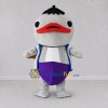 Custom Gray and Purple Fish Character in an Apron Mascot Costume Adult Full Body Suit for Theme Parties Custom Gray and Purple Fish Character in an Apron Mascot Costume Adult Full Body Suit for Theme Parties