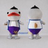 Custom Gray and Purple Fish Character in an Apron Mascot Costume Adult Full Body Suit for Theme Parties Custom Gray and Purple Fish Character in an Apron Mascot Costume Adult Full Body Suit for Theme Parties