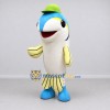 Custom Blue and Cream Fish Character with a Cap Mascot Costume Adult Full Body Suit for Summer Events Custom Blue and Cream Fish Character with a Cap Mascot Costume Adult Full Body Suit for Summer Events