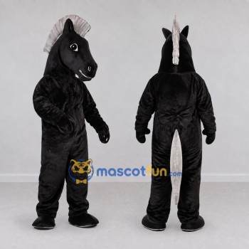 Custom Black and Gray Sea Horse Fantasy Character Mascot Costume Adult Full Body Suit for Theme Parties
