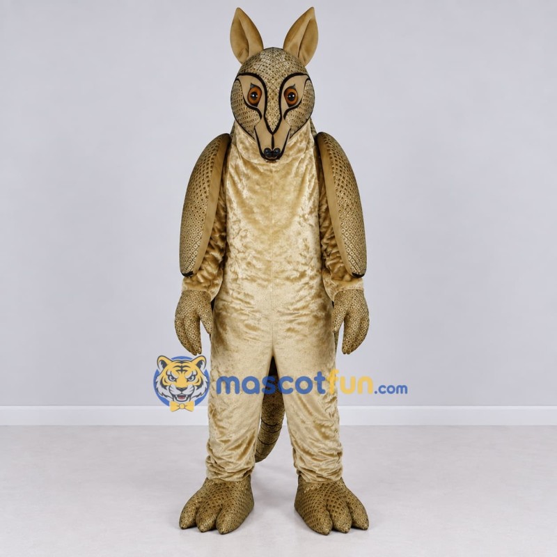 Custom Tan and Brown Armadillo Character Mascot Costume Adult Full Body Suit for Wildlife Events