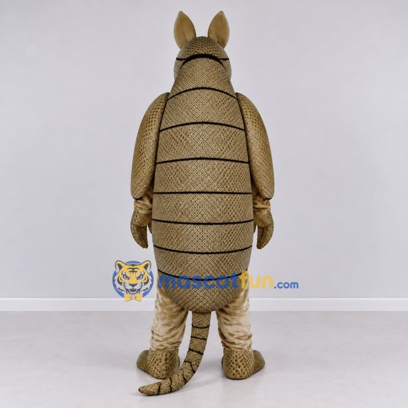 Custom Tan and Brown Armadillo Character Mascot Costume Adult Full Body Suit for Wildlife Events