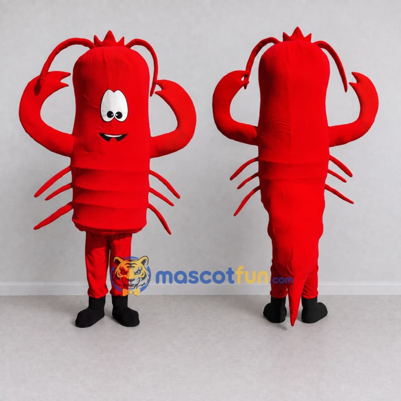 Custom Red and Black Lobster Character Mascot Costume Adult Full Body Suit for Ocean Events