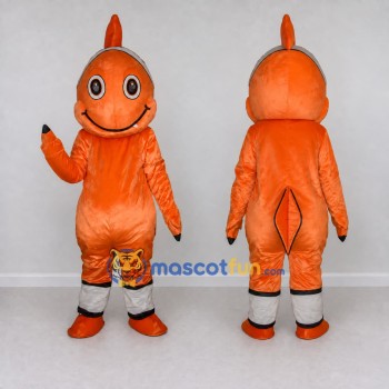Custom Orange and White Fish Character Mascot Costume Adult Full Body Suit for Ocean Events