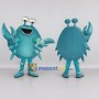 Custom Teal and White Crab Character Mascot Costume Adult Full Body Suit for Ocean Events