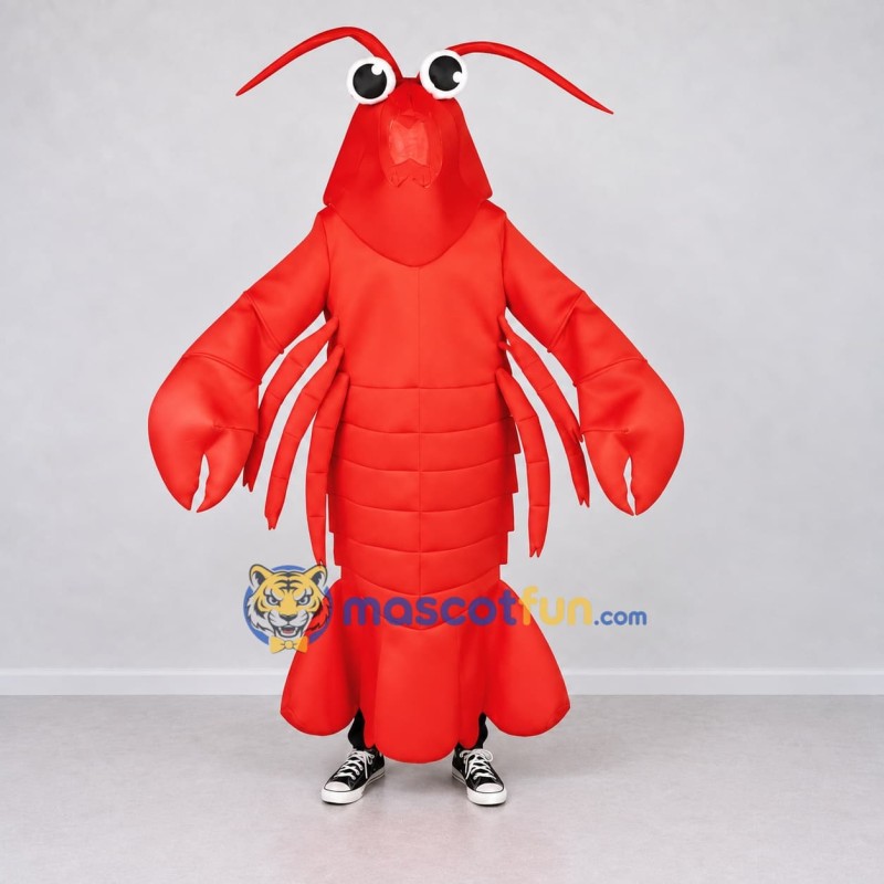 Custom Red and Orange Lobster Character Mascot Costume Adult Full Body Suit for Ocean Events