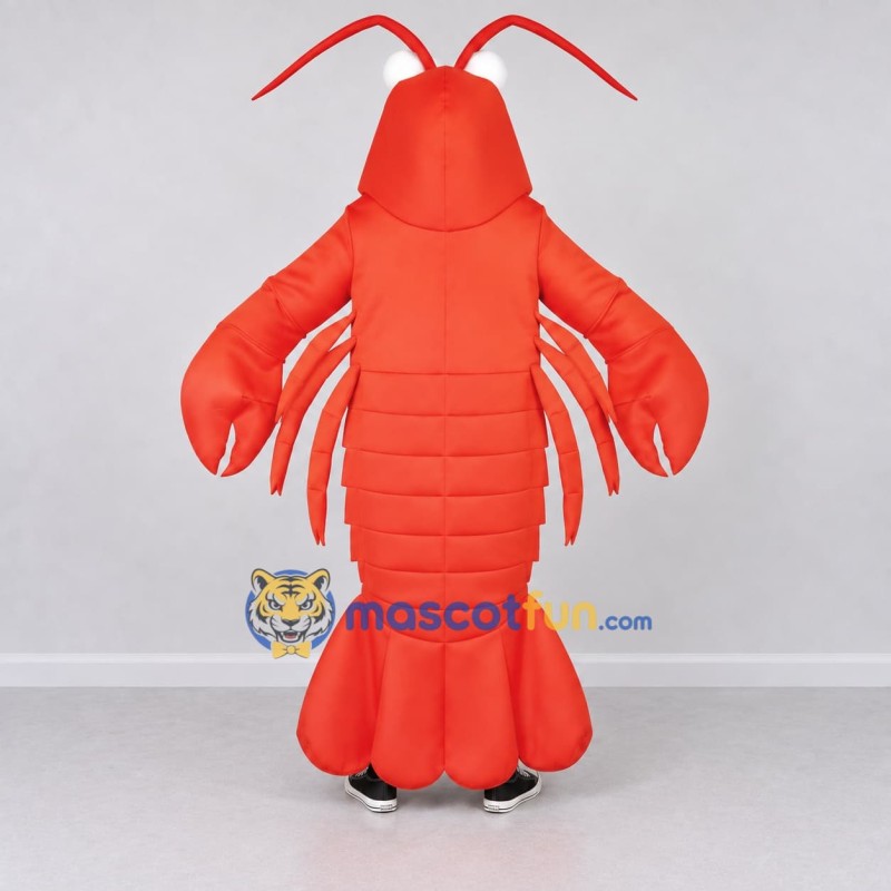 Custom Red and Orange Lobster Character Mascot Costume Adult Full Body Suit for Ocean Events