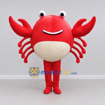 Custom Red and Cream Crab Character Mascot Costume Adult Full Body Suit for Ocean Events