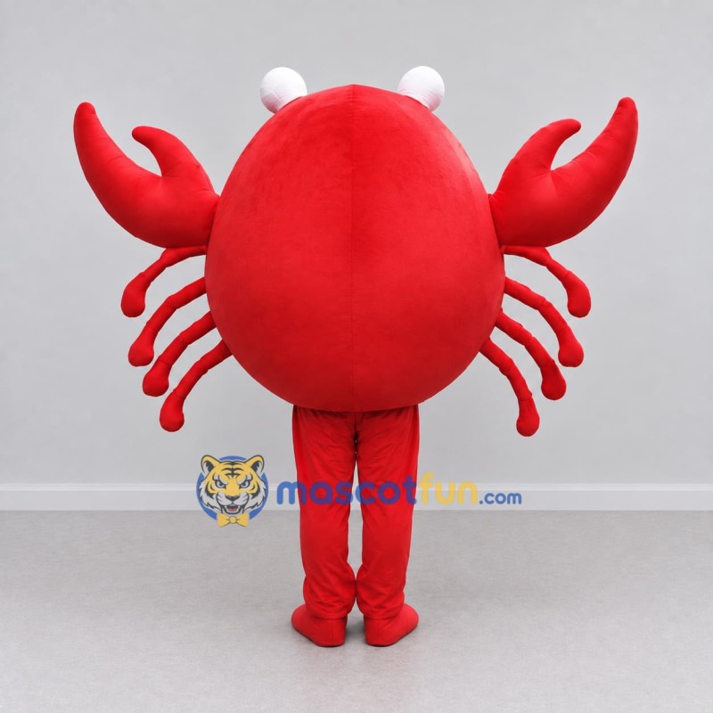 Custom Red and Cream Crab Character Mascot Costume Adult Full Body Suit for Ocean Events Custom Red and Cream Crab Character Mascot Costume Adult Full Body Suit for Ocean Events