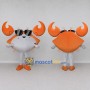 Custom Orange and White Crab Character with Sunglasses Mascot Costume Adult Full Body Suit for Summer Events