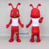 Custom Red and White Ant Character in a T-Shirt Mascot Costume Adult Full Body Suit for School Events Custom Red and White Ant Character in a T-Shirt Mascot Costume Adult Full Body Suit for School Events