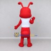 Custom Red and White Ant Character in a T-Shirt Mascot Costume Adult Full Body Suit for School Events Custom Red and White Ant Character in a T-Shirt Mascot Costume Adult Full Body Suit for School Events