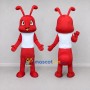 Custom Red and White Ant Character in a T-Shirt Mascot Costume Adult Full Body Suit for School Events