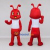Custom Red and White Ant Character in a T-Shirt Mascot Costume Adult Full Body Suit for School Events