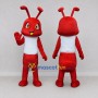 Custom Red and White Ant Character in a T-Shirt Mascot Costume Adult Full Body Suit for School Events