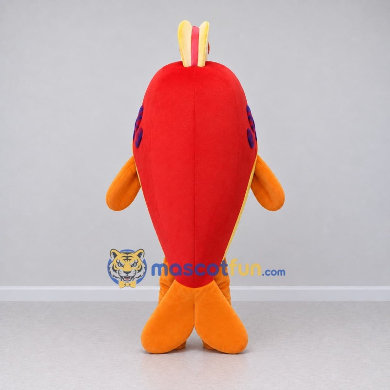 Custom Red and Yellow Fish Character Mascot Costume Adult Full Body Suit for Ocean Events Custom Red and Yellow Fish Character Mascot Costume Adult Full Body Suit for Ocean Events