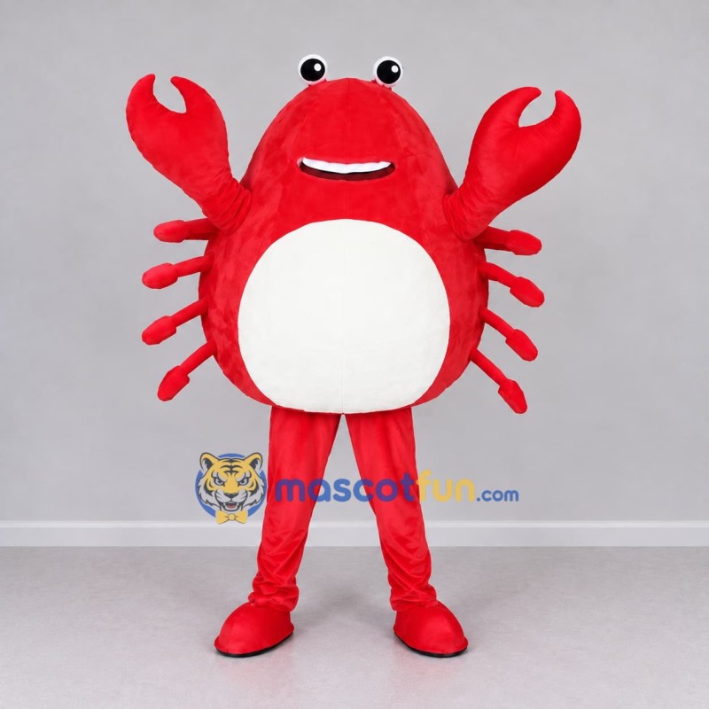 Custom Red and White Crab Character Mascot Costume Adult Full Body Suit for Ocean Events Custom Red and White Crab Character Mascot Costume Adult Full Body Suit for Ocean Events