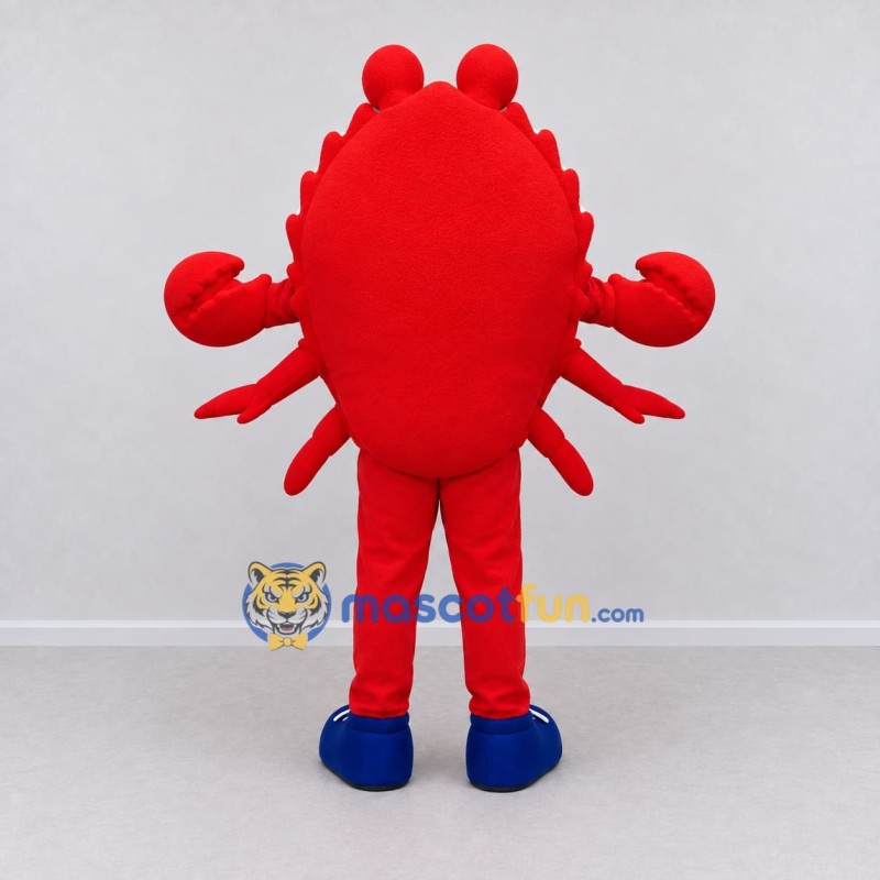 Custom Red and Cream Muscular Crab Character Mascot Costume Adult Full Body Suit for Sports Events Custom Red and Cream Muscular Crab Character Mascot Costume Adult Full Body Suit for Sports Events