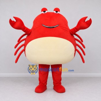 Custom Red and Cream Crab Character Mascot Costume Adult Full Body Suit for Ocean Events