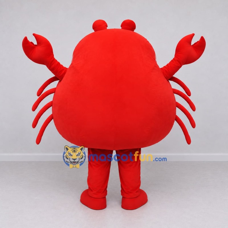 Custom Red and Cream Crab Character Mascot Costume Adult Full Body Suit for Ocean Events Custom Red and Cream Crab Character Mascot Costume Adult Full Body Suit for Ocean Events