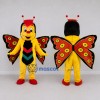 Custom Yellow Red and Black Butterfly Character Mascot Costume Adult Full Body Suit for Garden Events
