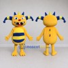 Custom Yellow and Blue Horned Monster Character Mascot Costume Adult Full Body Suit for Theme Parties
