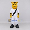 Custom Yellow and Black Tiger Character in Sportswear Mascot Costume Adult Full Body Suit for Sports Events Custom Yellow and Black Tiger Character in Sportswear Mascot Costume Adult Full Body Suit for Sports Events