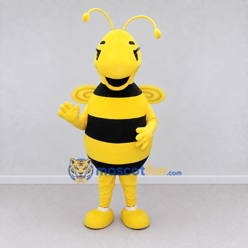 Custom Yellow and Black Bee Character Mascot Costume Adult Full Body Suit for Garden Events Custom Yellow and Black Bee Character Mascot Costume Adult Full Body Suit for Garden Events