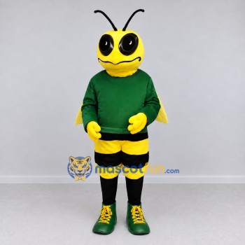 Custom Yellow and Green Bee Character in a Sweatshirt Mascot Costume Adult Full Body Suit for School Events Custom Yellow and Green Bee Character in a Sweatshirt Mascot Costume Adult Full Body Suit for School Events