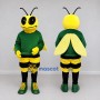 Custom Yellow and Green Bee Character in a Sweatshirt Mascot Costume Adult Full Body Suit for School Events