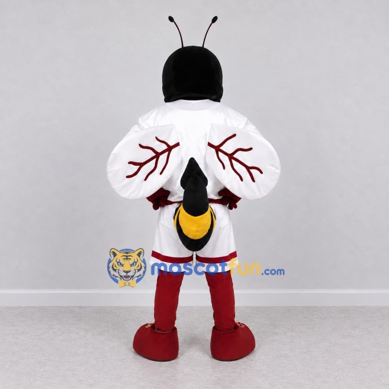 Custom Black Yellow and White Wasp Character in Sportswear Mascot Costume Adult Full Body Suit for Sports Events Custom Black Yellow and White Wasp Character in Sportswear Mascot Costume Adult Full Body Suit for Sports Events