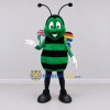 Custom Green and Black Bee Character with Multicolor Wings Mascot Costume Adult Full Body Suit for School Events Custom Green and Black Bee Character with Multicolor Wings Mascot Costume Adult Full Body Suit for School Events