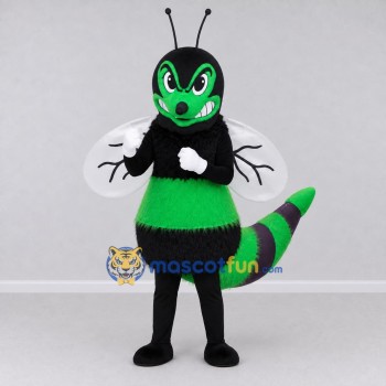 Custom Green and Black Wasp Character Mascot Costume Adult Full Body Suit for Garden Events Custom Green and Black Wasp Character Mascot Costume Adult Full Body Suit for Garden Events