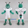 Custom Teal and White Wasp Character in Sportswear Mascot Costume Adult Full Body Suit for Sports Events