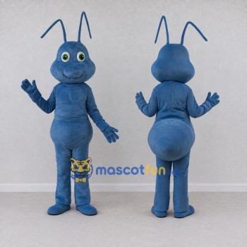 Custom Blue and Gray Ant Character Mascot Costume Adult Full Body Suit for Garden Events