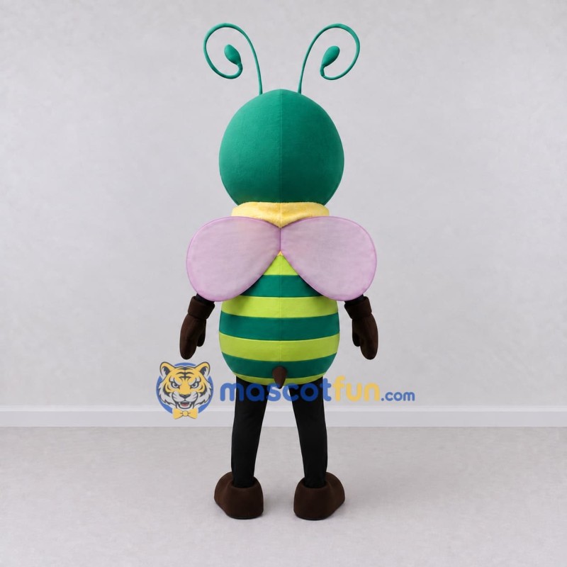 Custom Green and Yellow Bee Character Mascot Costume Adult Full Body Suit for Garden Events Custom Green and Yellow Bee Character Mascot Costume Adult Full Body Suit for Garden Events