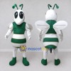 Custom Green and White Wasp Character Mascot Costume Adult Full Body Suit for Garden Events