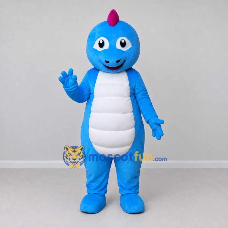 Custom Blue and White Dinosaur Character Mascot Costume Adult Full Body Suit for Dinosaur Events Custom Blue and White Dinosaur Character Mascot Costume Adult Full Body Suit for Dinosaur Events