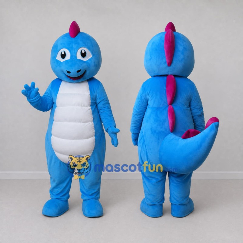 Custom Blue and White Dinosaur Character Mascot Costume Adult Full Body Suit for Dinosaur Events Custom Blue and White Dinosaur Character Mascot Costume Adult Full Body Suit for Dinosaur Events