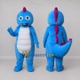 Custom Blue and White Dinosaur Character Mascot Costume Adult Full Body Suit for Dinosaur Events