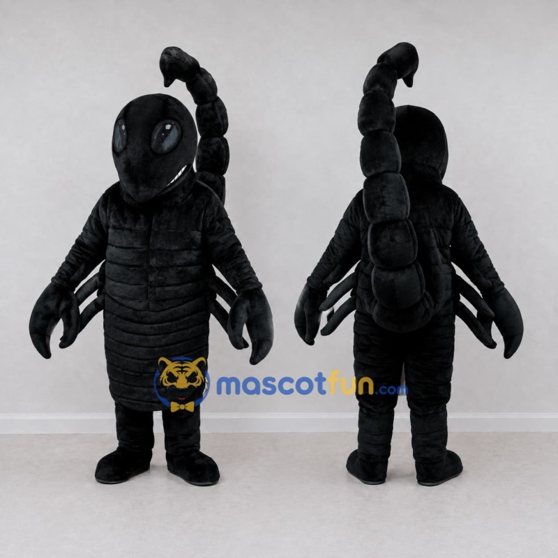 Custom Black and Gray Scorpion Character Mascot Costume Adult Full Body Suit for Wildlife Events Custom Black and Gray Scorpion Character Mascot Costume Adult Full Body Suit for Wildlife Events