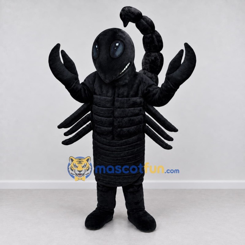 Custom Black and Gray Scorpion Character Mascot Costume Adult Full Body Suit for Wildlife Events Custom Black and Gray Scorpion Character Mascot Costume Adult Full Body Suit for Wildlife Events